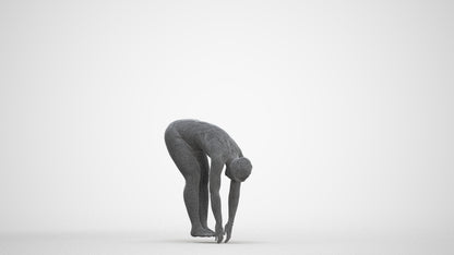photogrammetry 3D woman sport pool, realistic human model archviz FBX, three-quarter front view render
