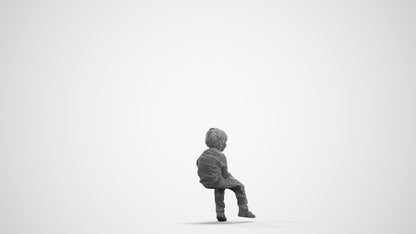 3D human model boy casual kids, photogrammetry scanned person for archviz, wireframe front view