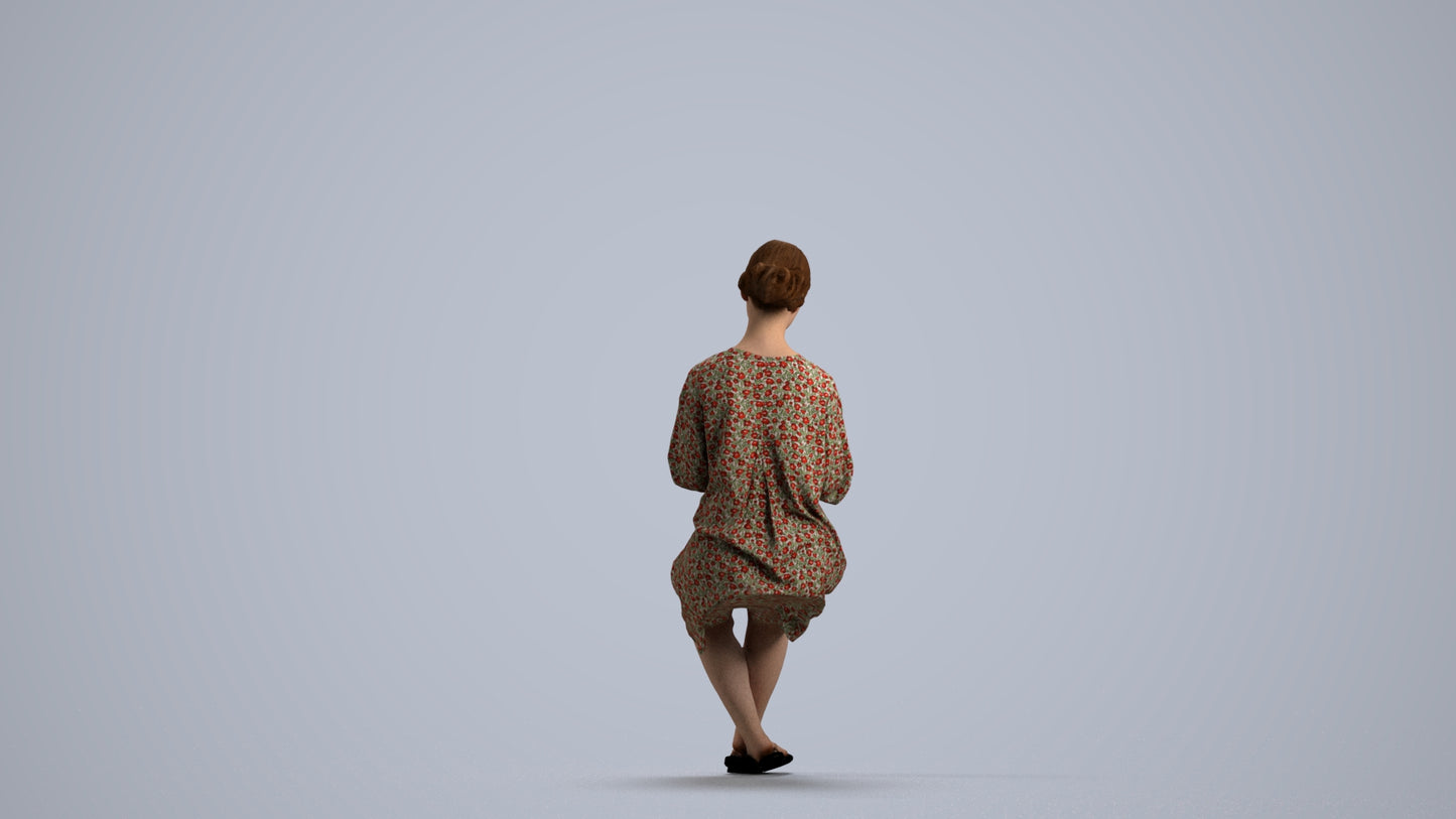 realistic 3D people girl casual kids, render-ready for V-Ray and Corona, FBX OBJ, front view render