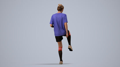 realistic 3D woman sport, scanned archviz people for Blender and 3ds Max, side view render