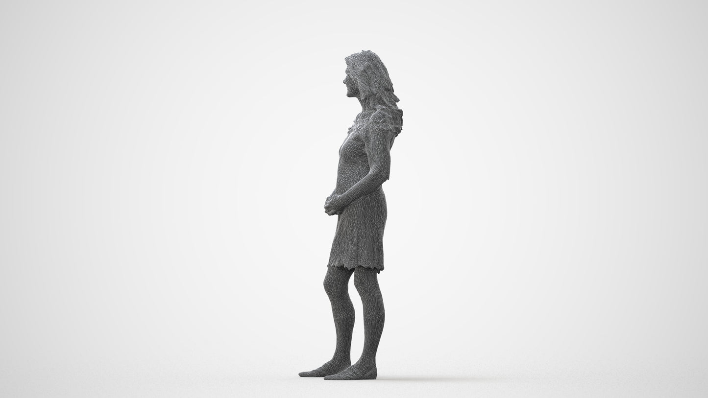 photogrammetry 3D senior woman casual standing, realistic human model archviz FBX, square thumbnail