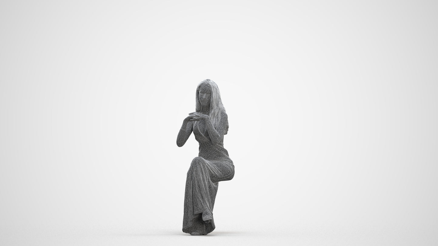 scanned 3D woman business formal, photogrammetry people for Enscape and V-Ray, three-quarter front view render