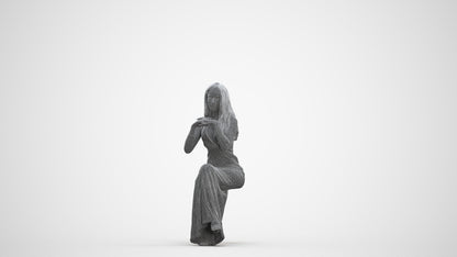 scanned 3D woman business formal, photogrammetry people for Enscape and V-Ray, three-quarter front view render