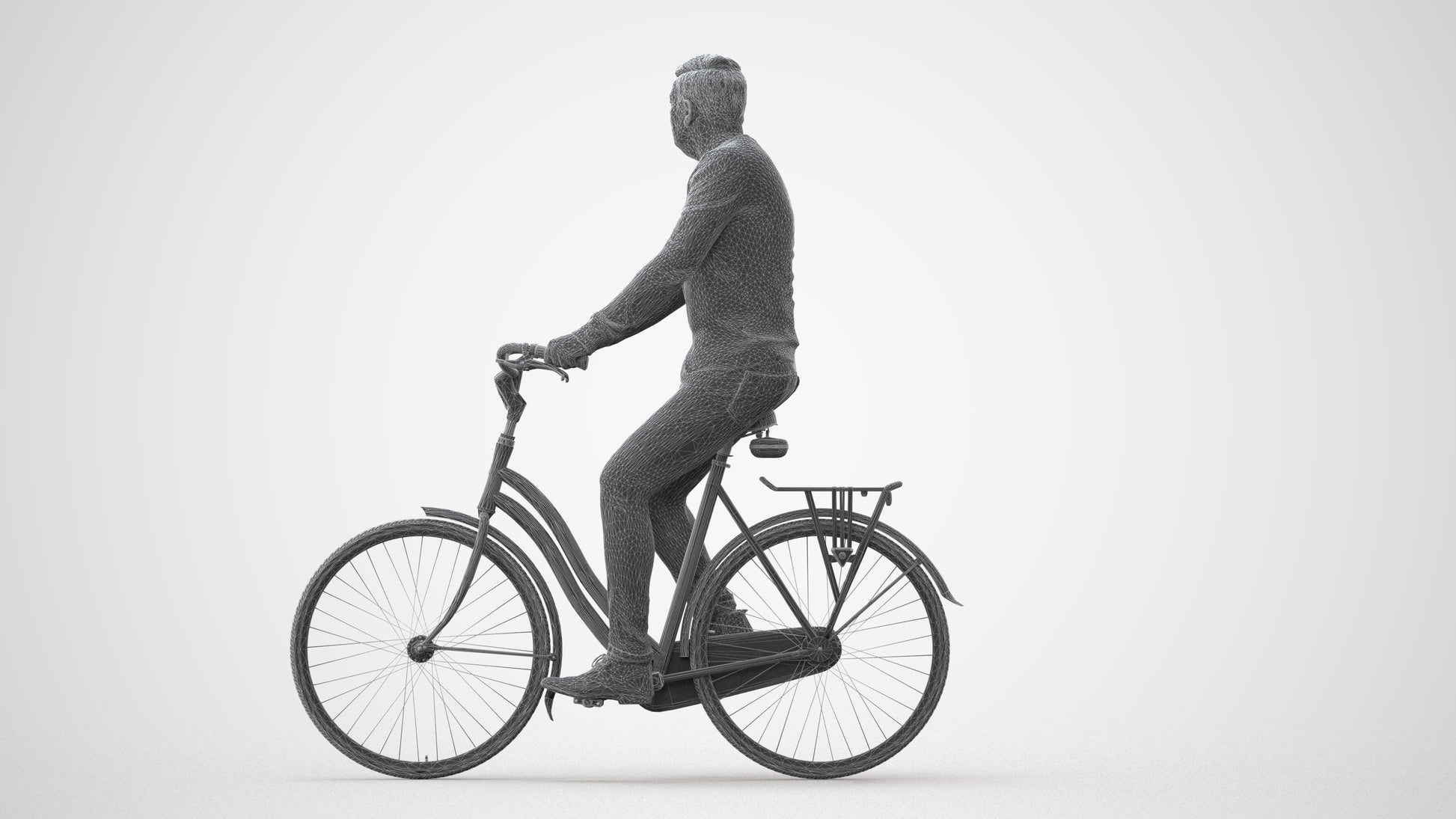 realistic 3D people man casual cycling, render-ready for V-Ray and Corona, FBX OBJ, square thumbnail