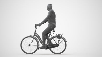 realistic 3D people man casual cycling, render-ready for V-Ray and Corona, FBX OBJ, square thumbnail