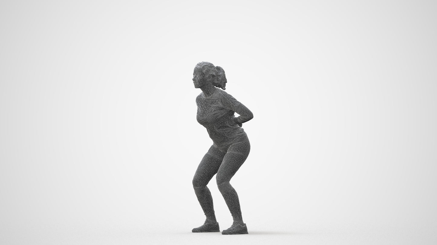 3D people model woman sport, scanned human for 3ds Max rendering, square thumbnail