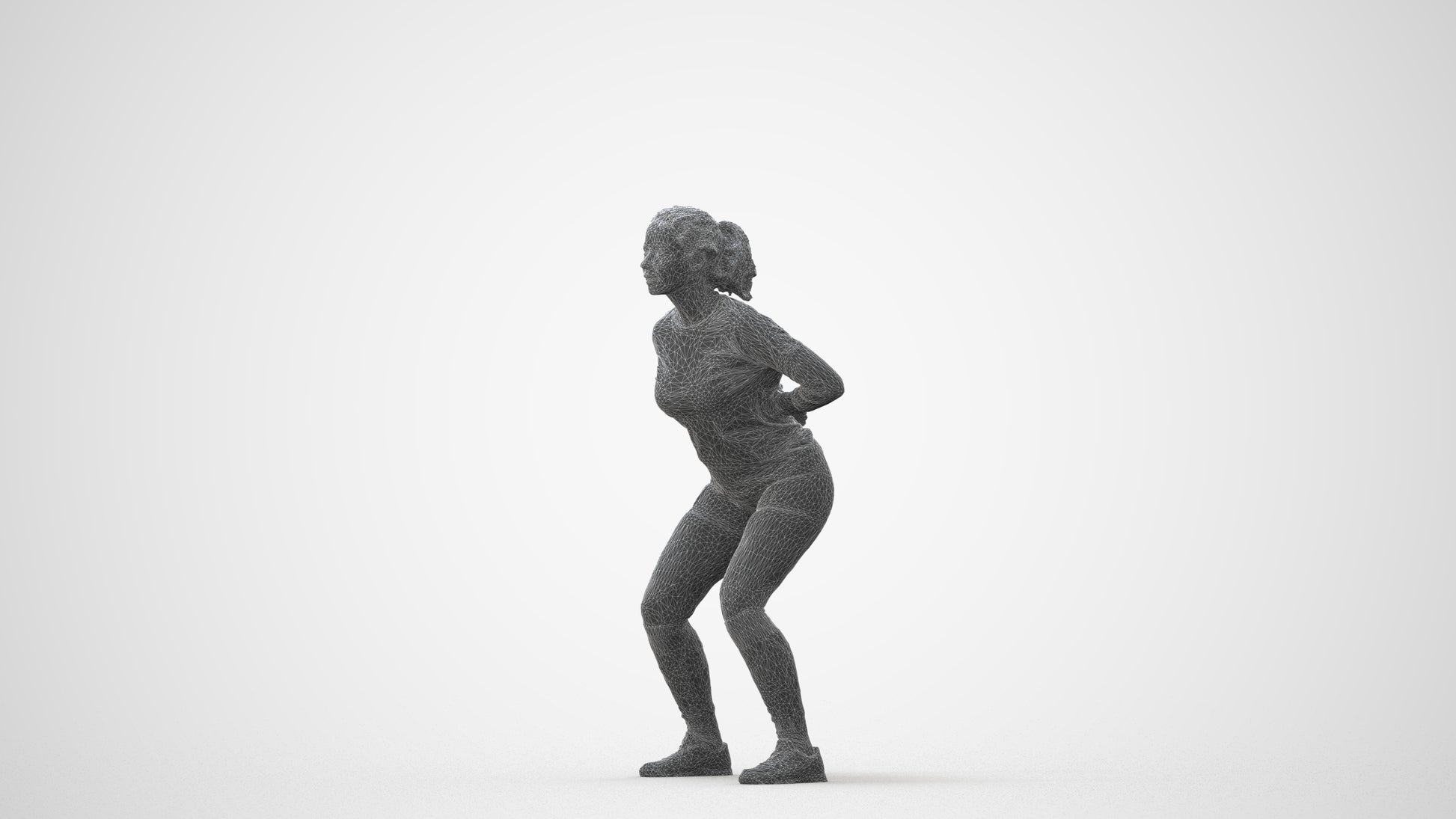 3D people model woman sport, scanned human for 3ds Max rendering, square thumbnail