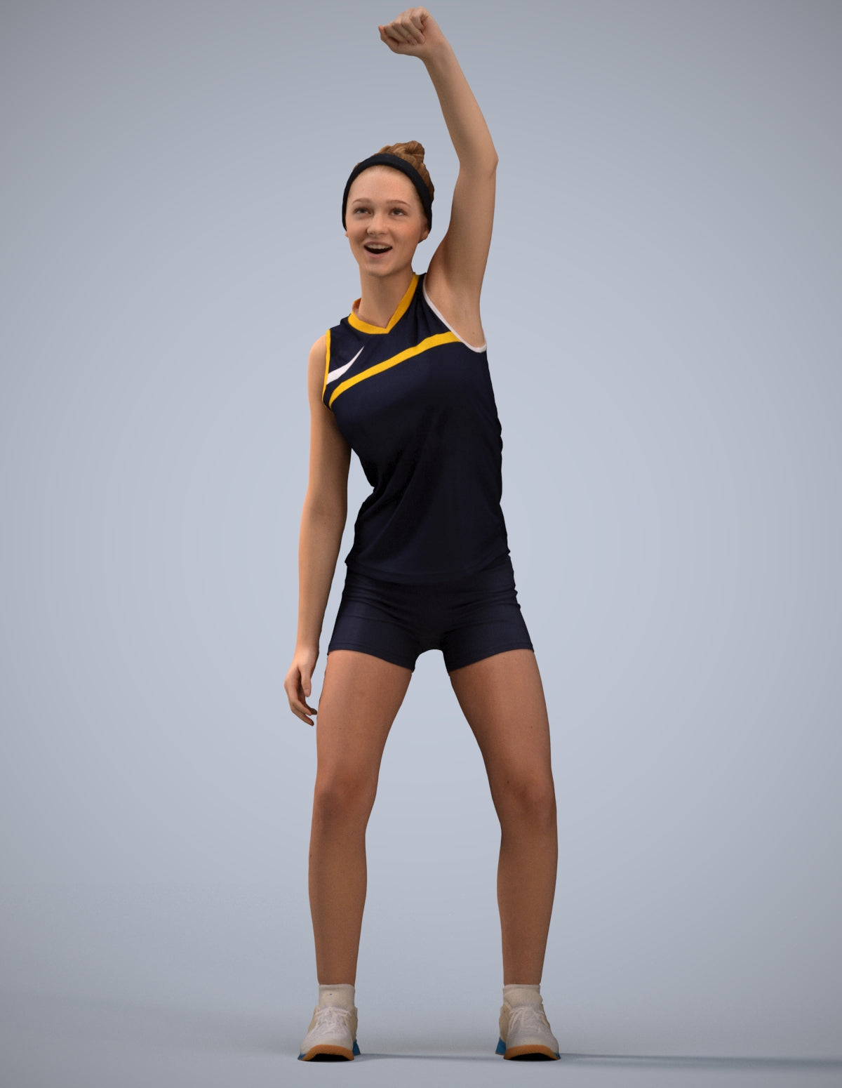 realistic 3D human girl sport, archviz people FBX OBJ for Blender