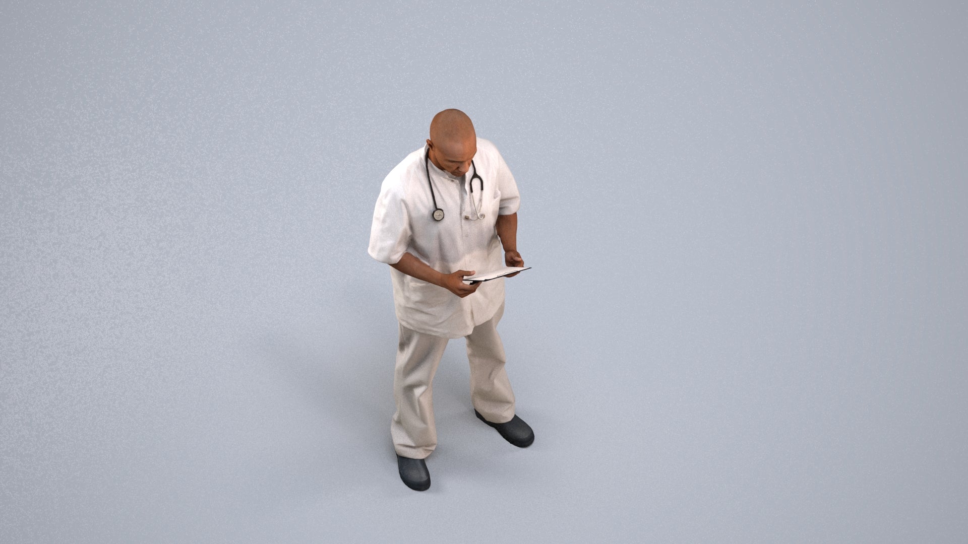 3D people model man medical, scanned human for 3ds Max rendering, back view render