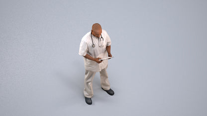 3D people model man medical, scanned human for 3ds Max rendering, back view render