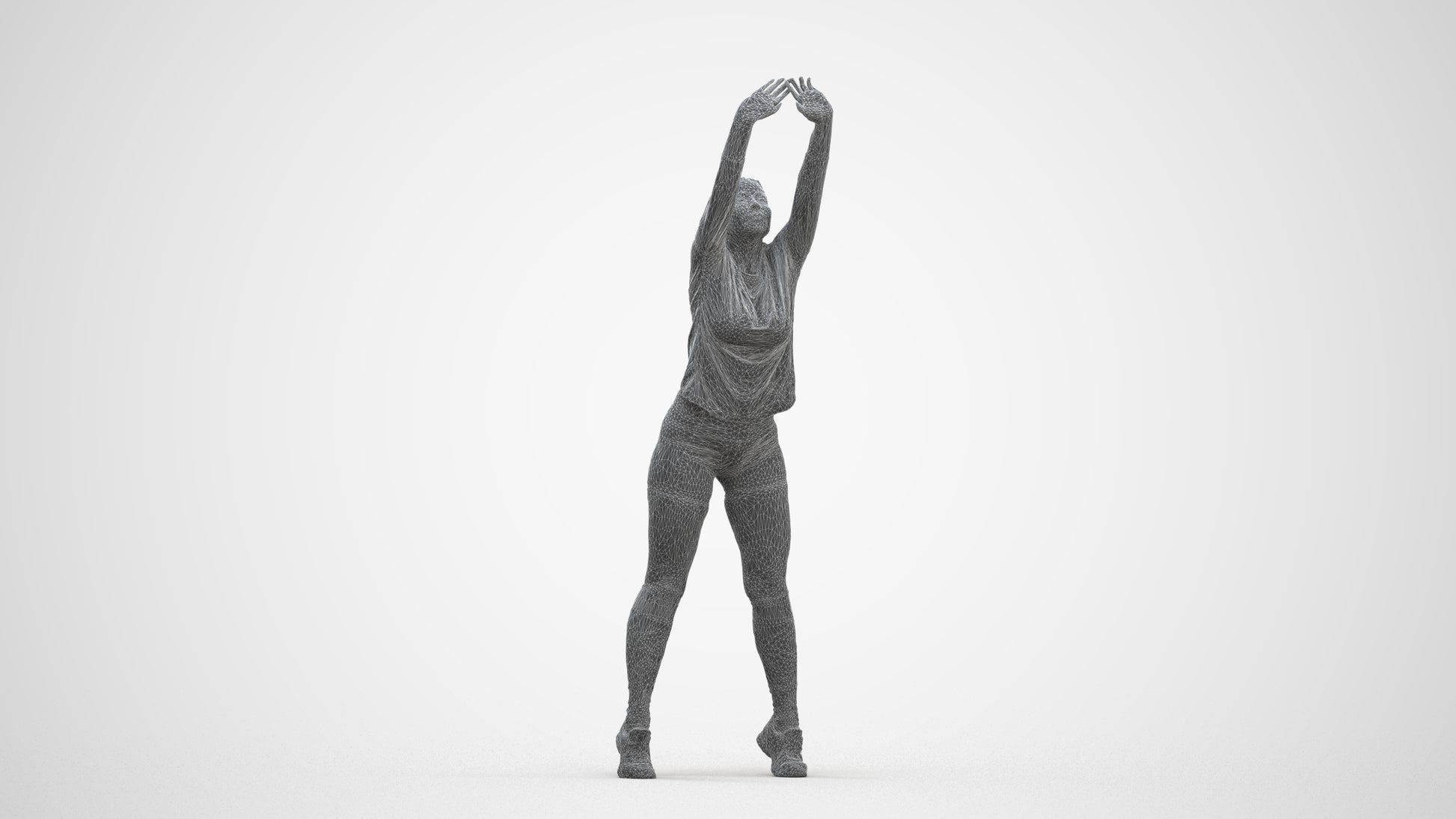 3D scanned woman sport, photorealistic archviz people for Enscape and SketchUp, three-quarter front view render