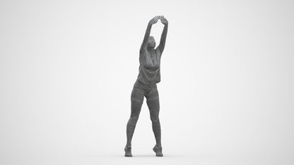 3D scanned woman sport, photorealistic archviz people for Enscape and SketchUp, three-quarter front view render