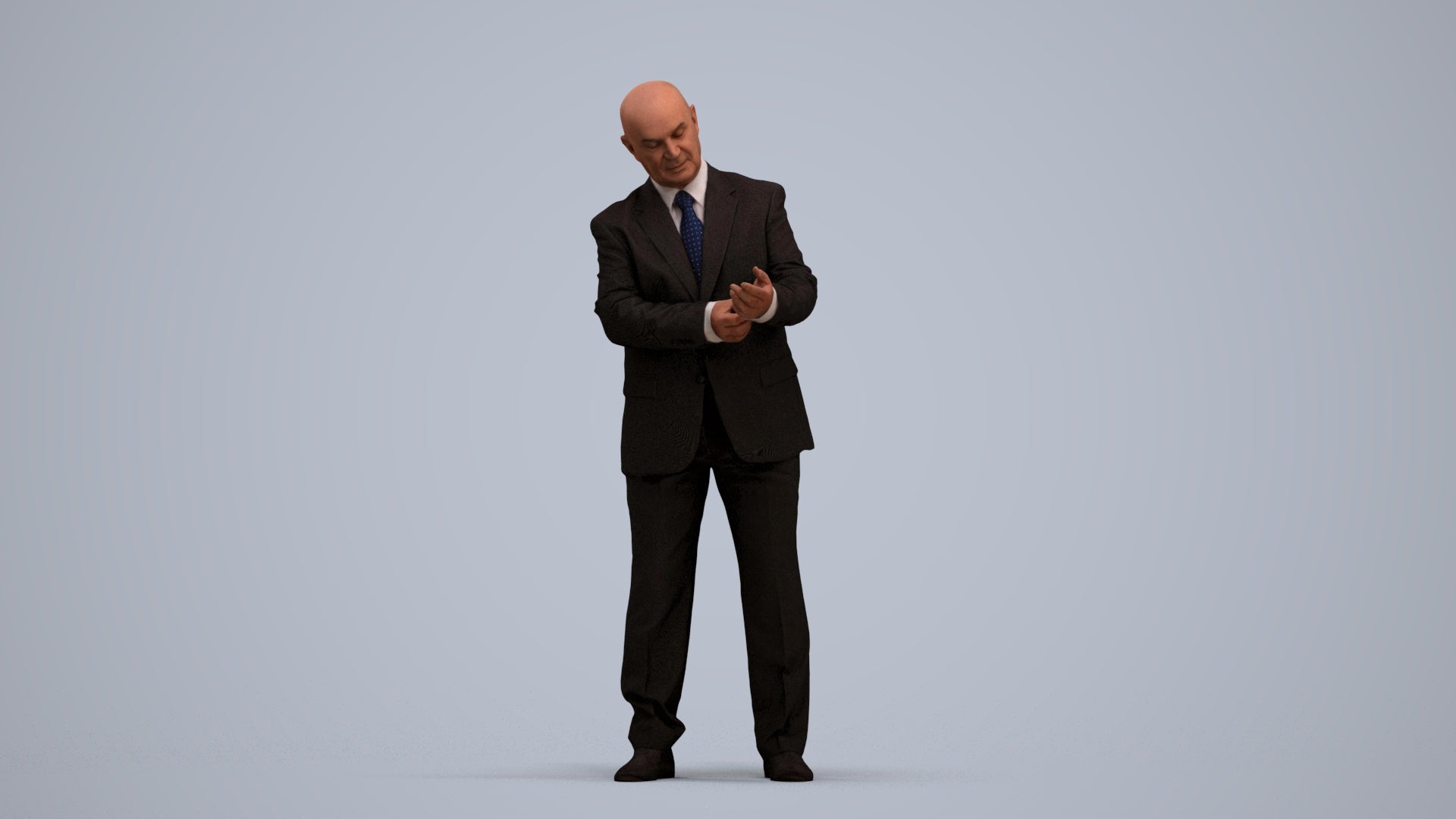 scanned 3D man business mix, photogrammetry people for Enscape and V-Ray, standing pose render