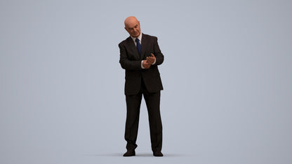 scanned 3D man business mix, photogrammetry people for Enscape and V-Ray, standing pose render