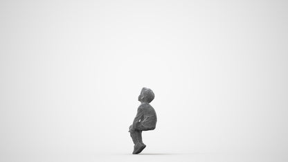 3D human model boy casual kids, photogrammetry scanned person for archviz, square thumbnail