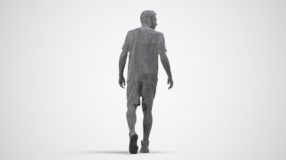 photogrammetry 3D man sport, realistic human model archviz FBX, wireframe side view