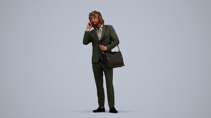 3D scanned man business, photorealistic archviz people for Enscape and SketchUp, standing pose render