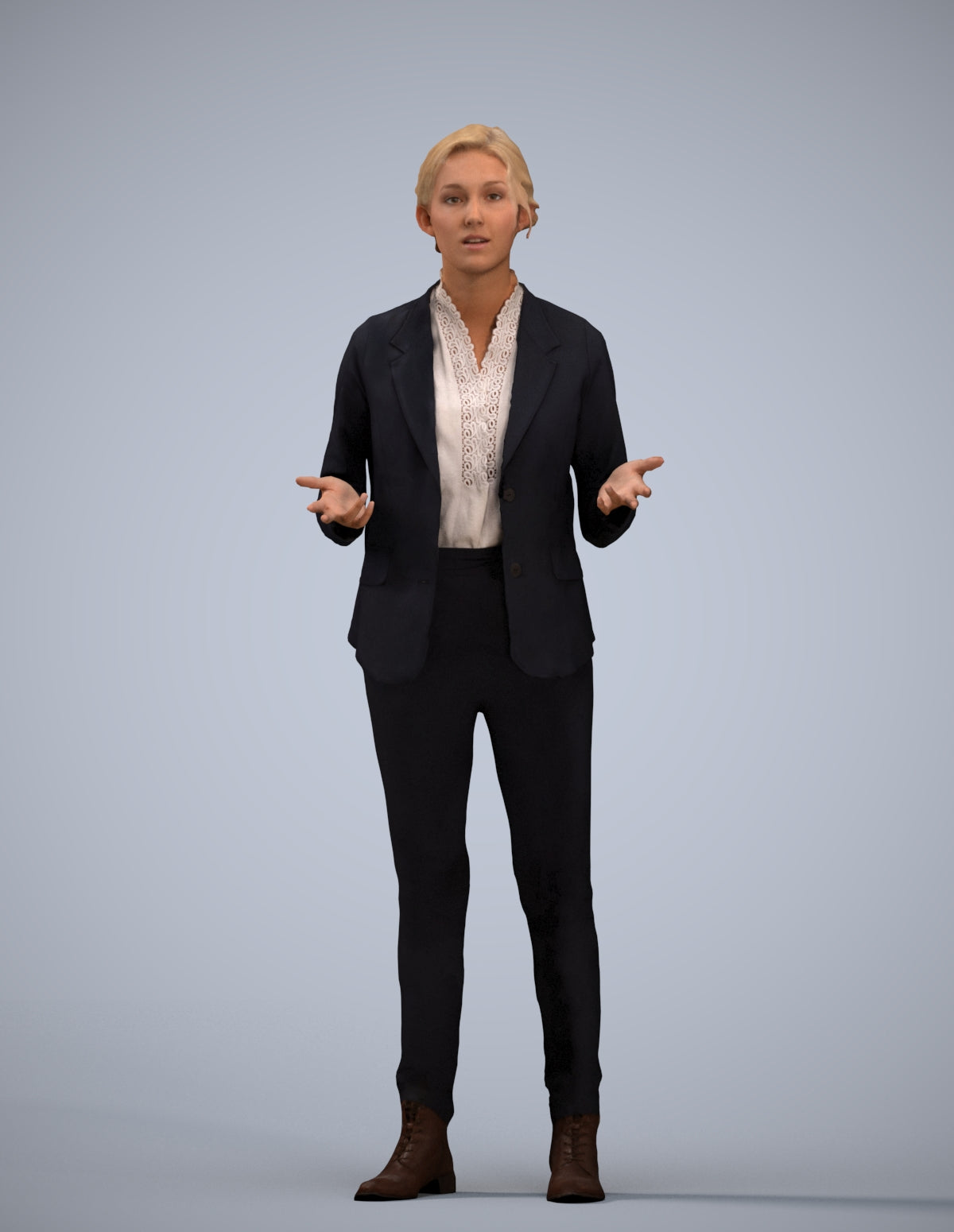 3D scanned woman business, photorealistic archviz people for Enscape and SketchUp