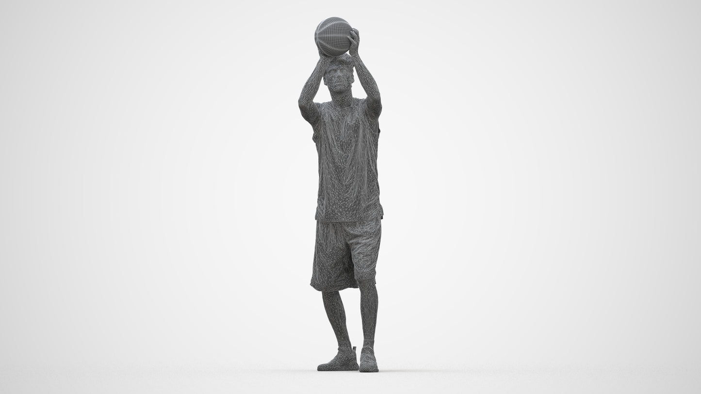 3D people model man sport, scanned human for 3ds Max rendering, wireframe back view