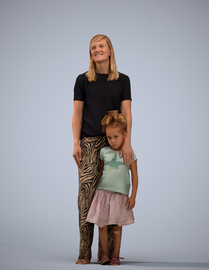 3D people model girl casual kids, scanned human for 3ds Max rendering