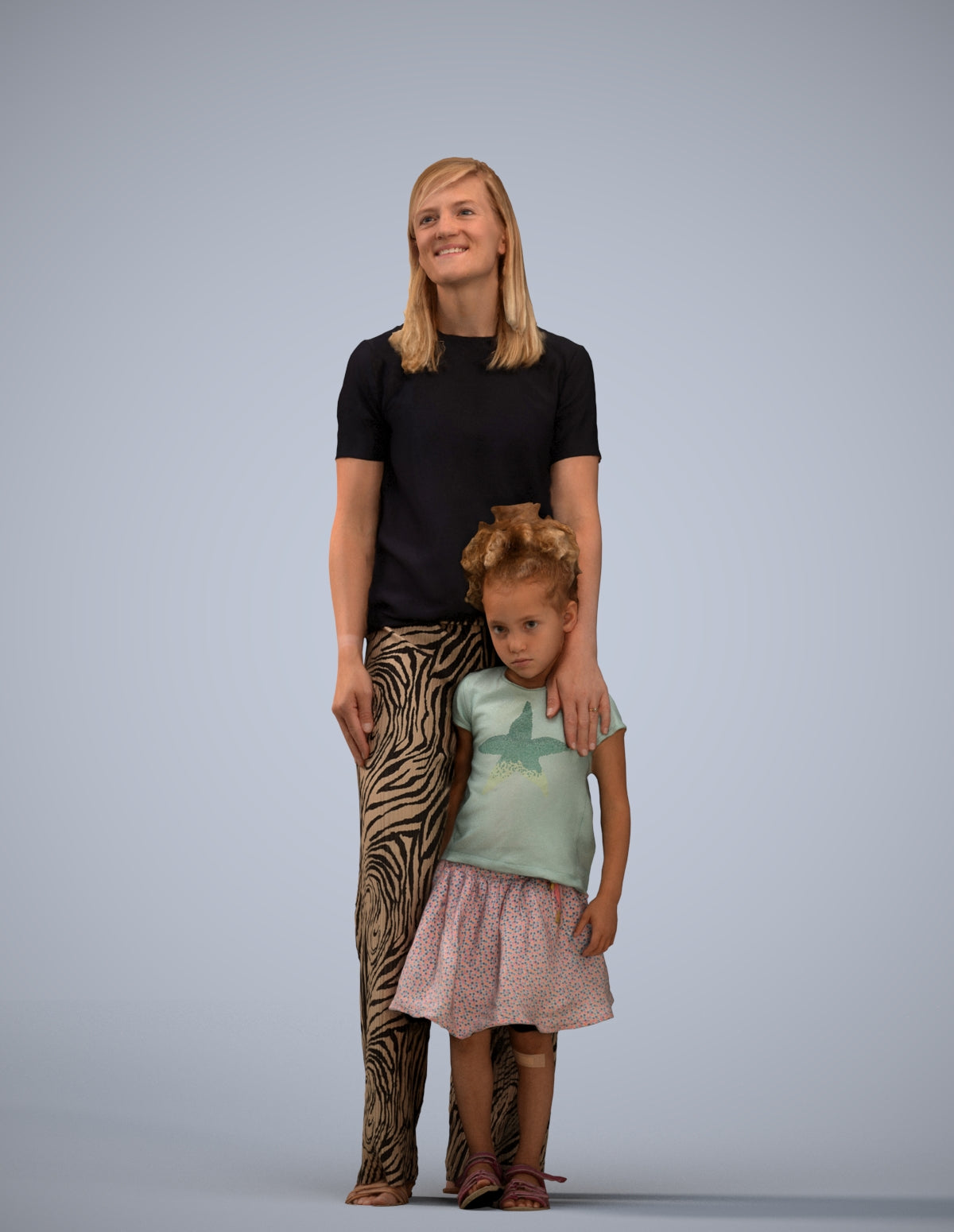 3D people model girl casual kids, scanned human for 3ds Max rendering
