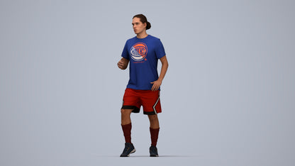 realistic 3D human man sport, archviz people FBX OBJ for Blender, top-down view render