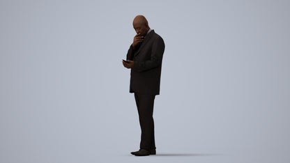 photogrammetry 3D man business, realistic human model archviz FBX, three-quarter view render