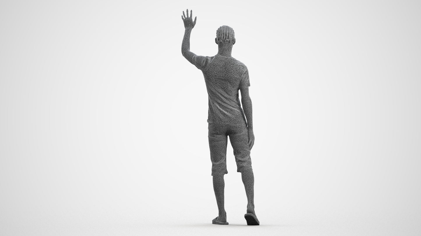 realistic 3D human boy casual kids, archviz people FBX OBJ for Blender, wireframe front view
