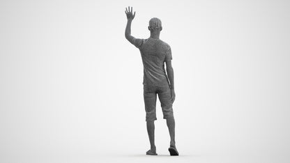 realistic 3D human boy casual kids, archviz people FBX OBJ for Blender, wireframe front view