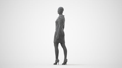 scanned 3D woman business standing, photogrammetry people for Enscape and V-Ray, square thumbnail