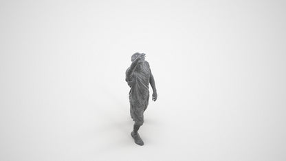 realistic 3D man sport, scanned archviz people for Blender and 3ds Max, wireframe three-quarter view