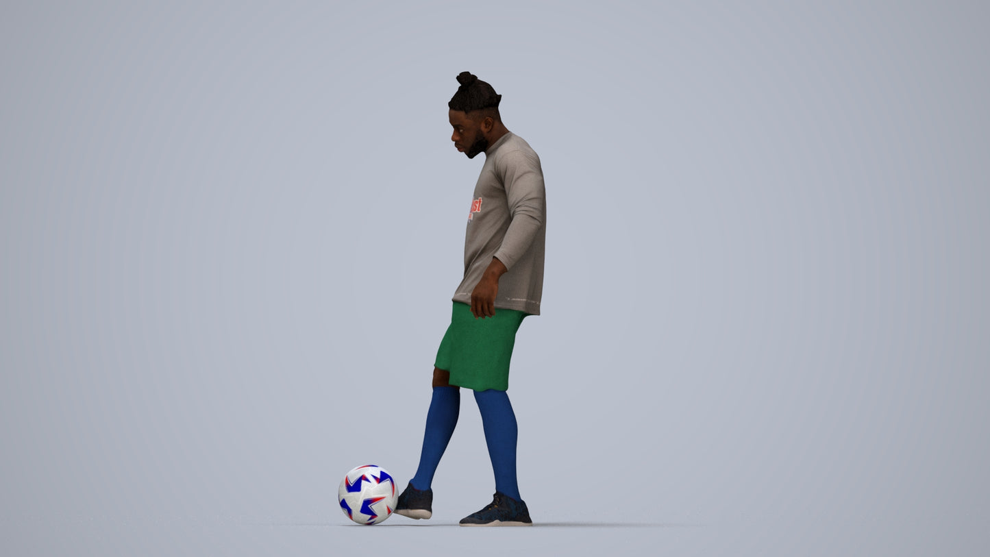 realistic 3D man sport, scanned archviz people for Blender and 3ds Max, top-down view render