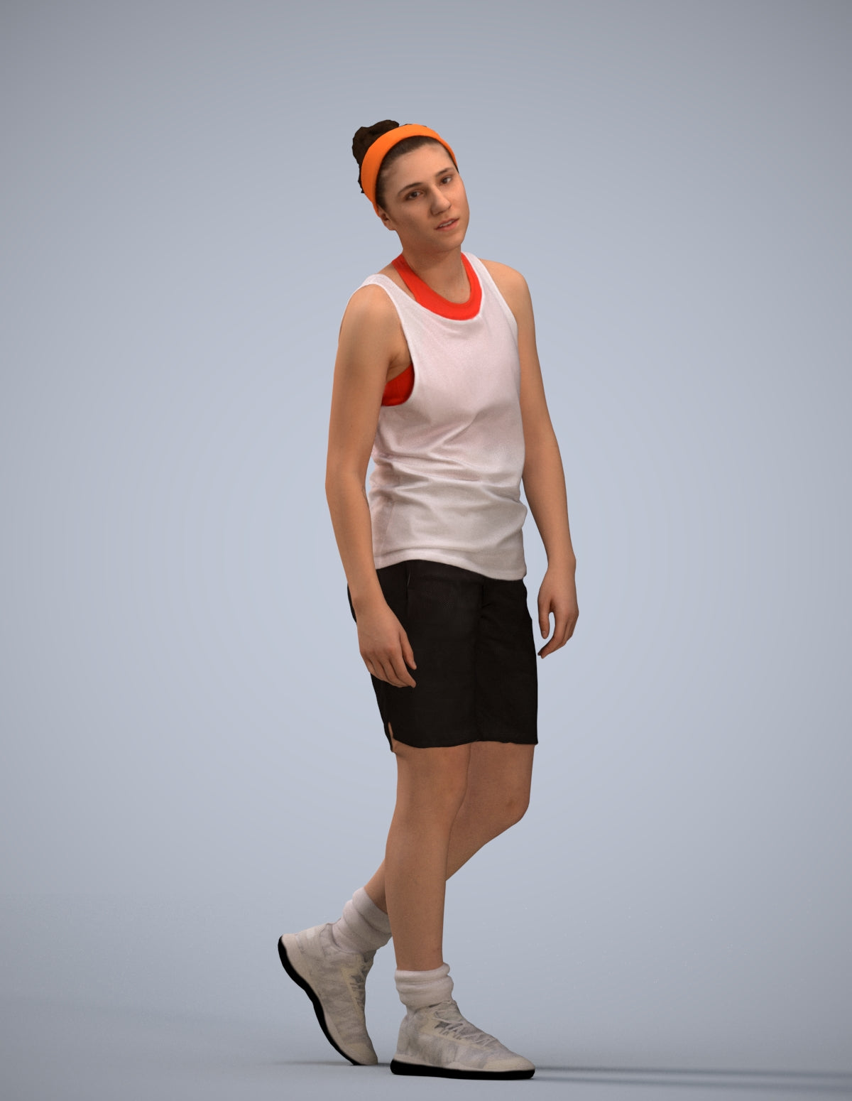 realistic 3D human woman sport, archviz people FBX OBJ for Blender