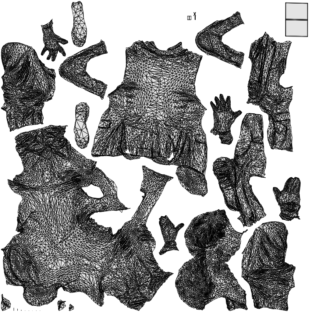 realistic 3D man business, scanned archviz people for Blender and 3ds Max, wireframe top-down view