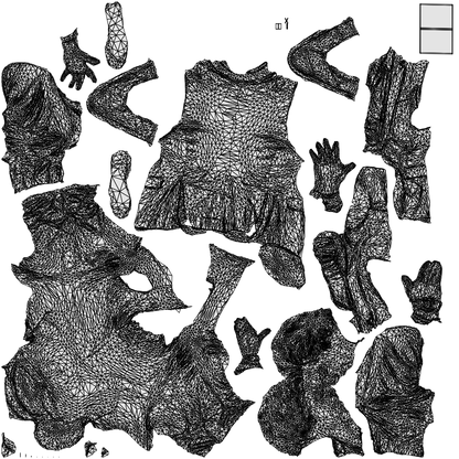 realistic 3D man business, scanned archviz people for Blender and 3ds Max, wireframe top-down view
