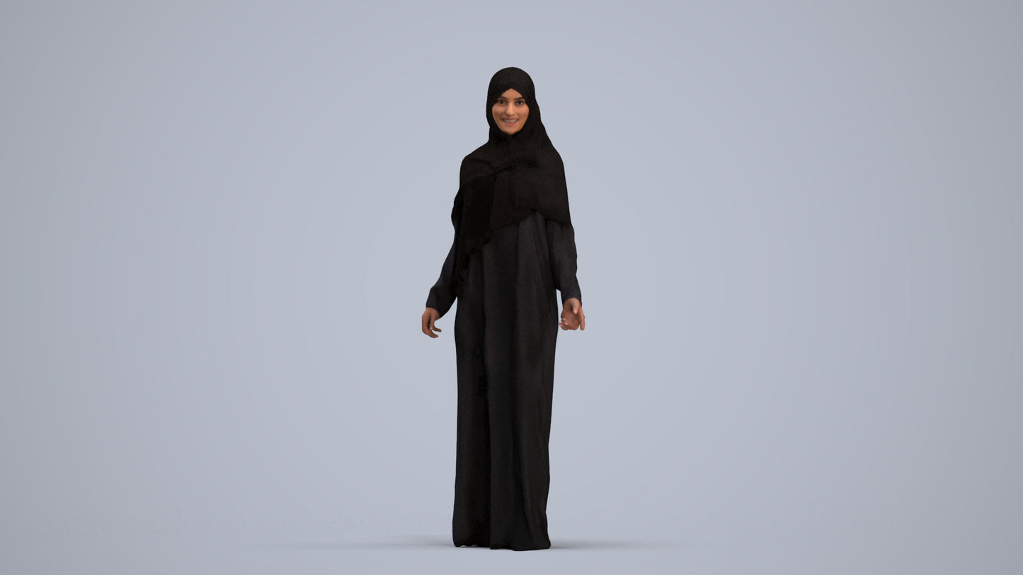 photogrammetry 3D woman standing, realistic human model archviz FBX, standing pose render
