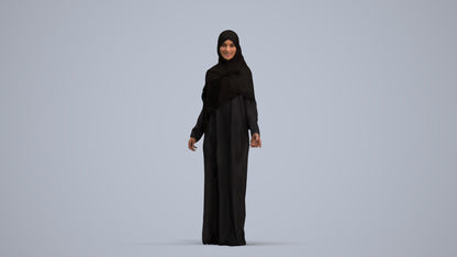 photogrammetry 3D woman standing, realistic human model archviz FBX, standing pose render