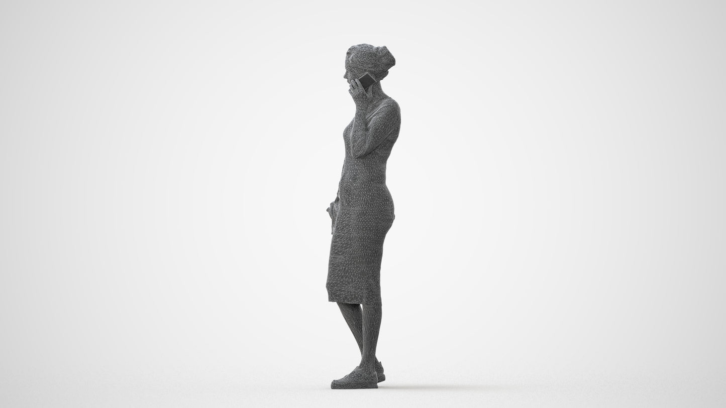 photogrammetry 3D woman casual walking, realistic human model archviz FBX, square thumbnail