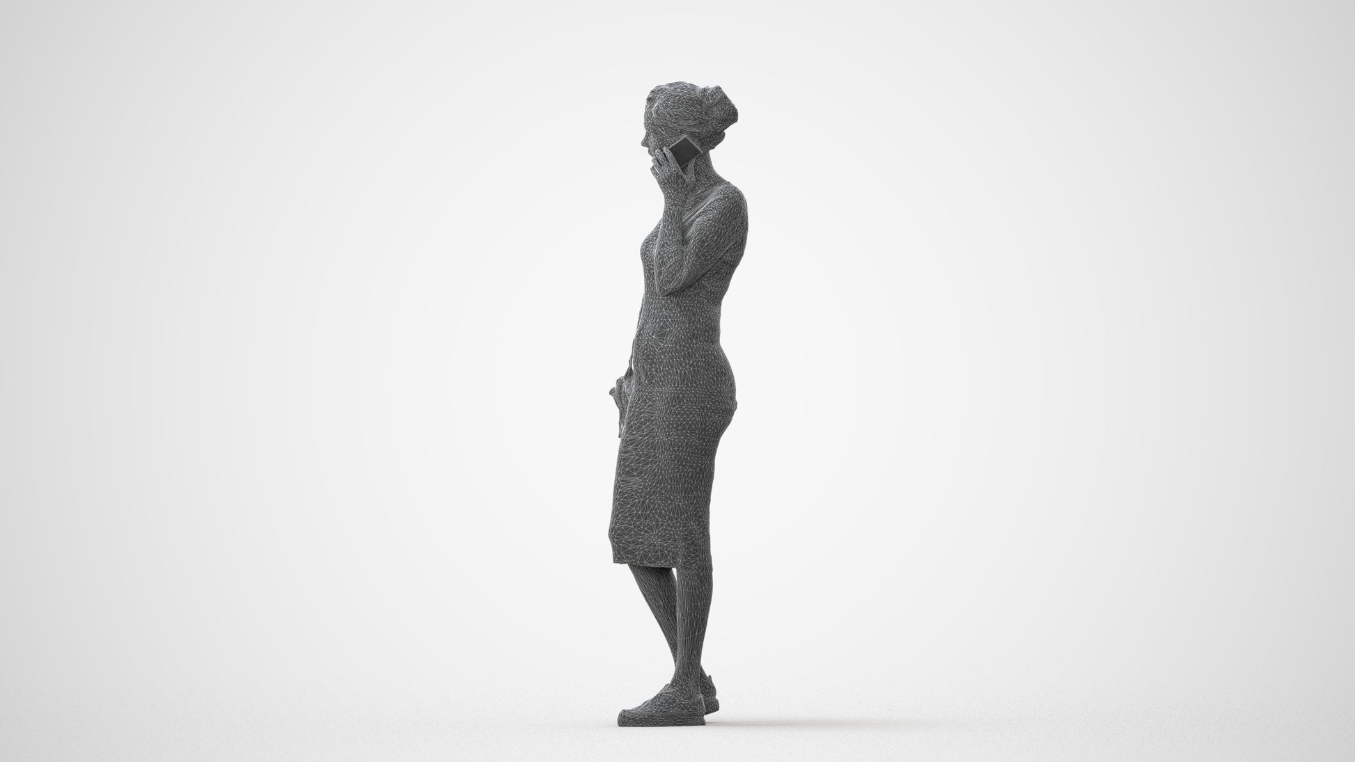 photogrammetry 3D woman casual walking, realistic human model archviz FBX, square thumbnail