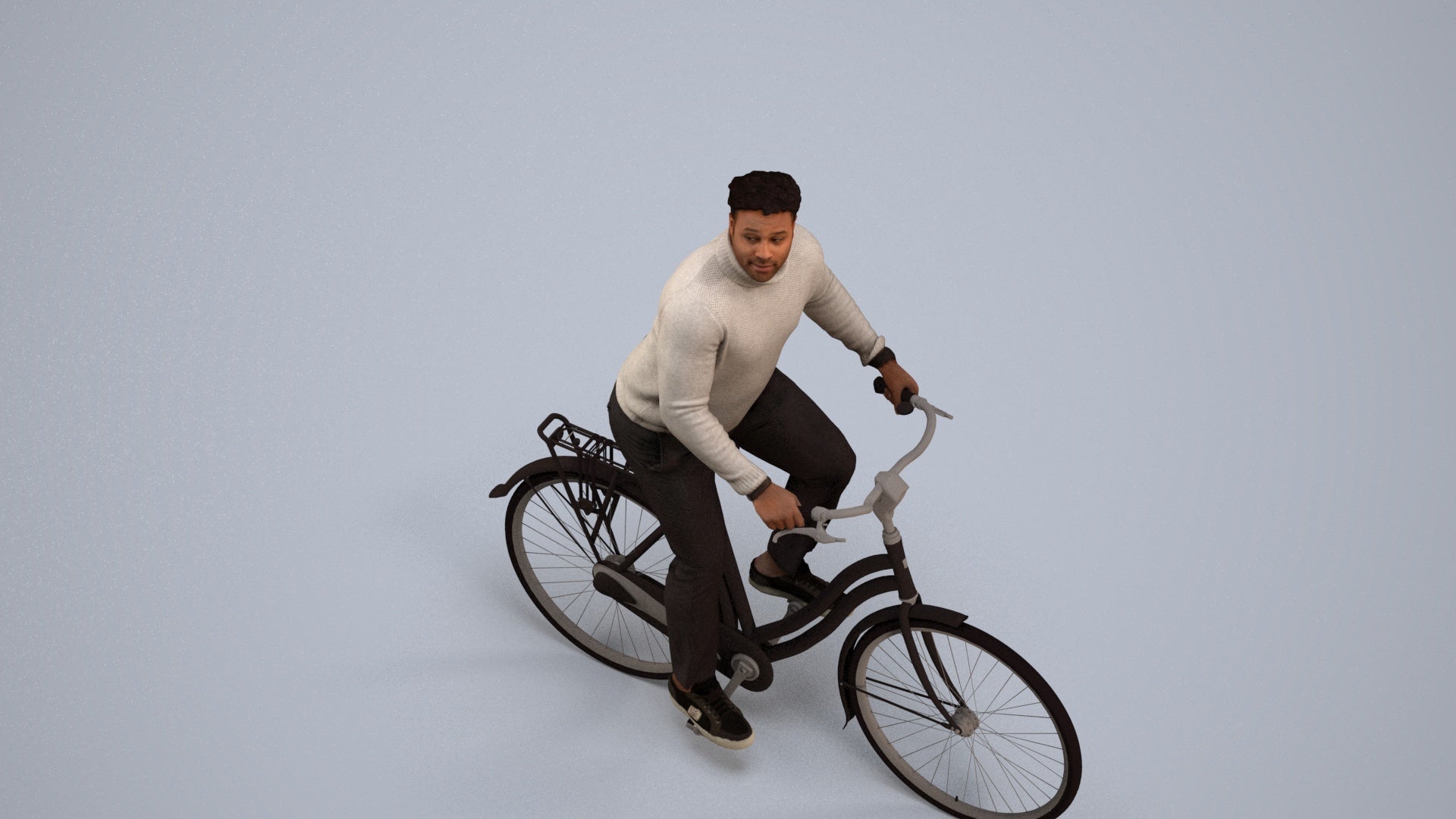 realistic 3D people man casual sitting, render-ready for V-Ray and Corona, FBX OBJ, back view render