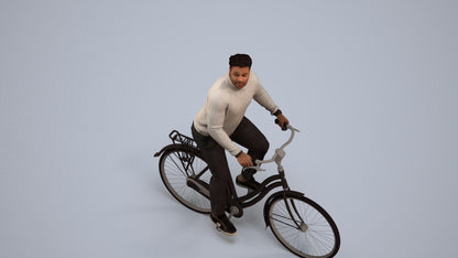 realistic 3D people man casual sitting, render-ready for V-Ray and Corona, FBX OBJ, back view render