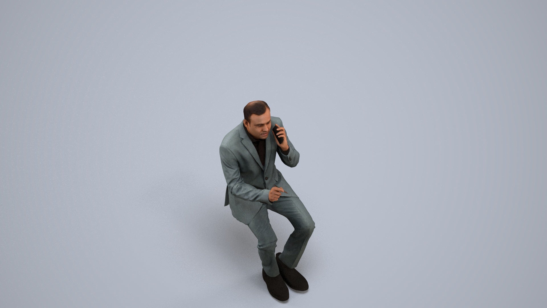 photogrammetry 3D man business shopping, realistic human model archviz FBX, back view render