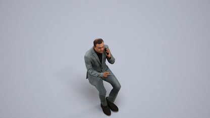 photogrammetry 3D man business shopping, realistic human model archviz FBX, back view render