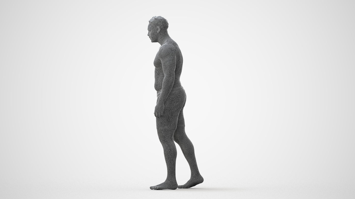 3D scanned man pool, photorealistic archviz people for Enscape and SketchUp, square thumbnail