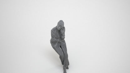 photogrammetry 3D woman business, realistic human model archviz FBX, wireframe three-quarter view