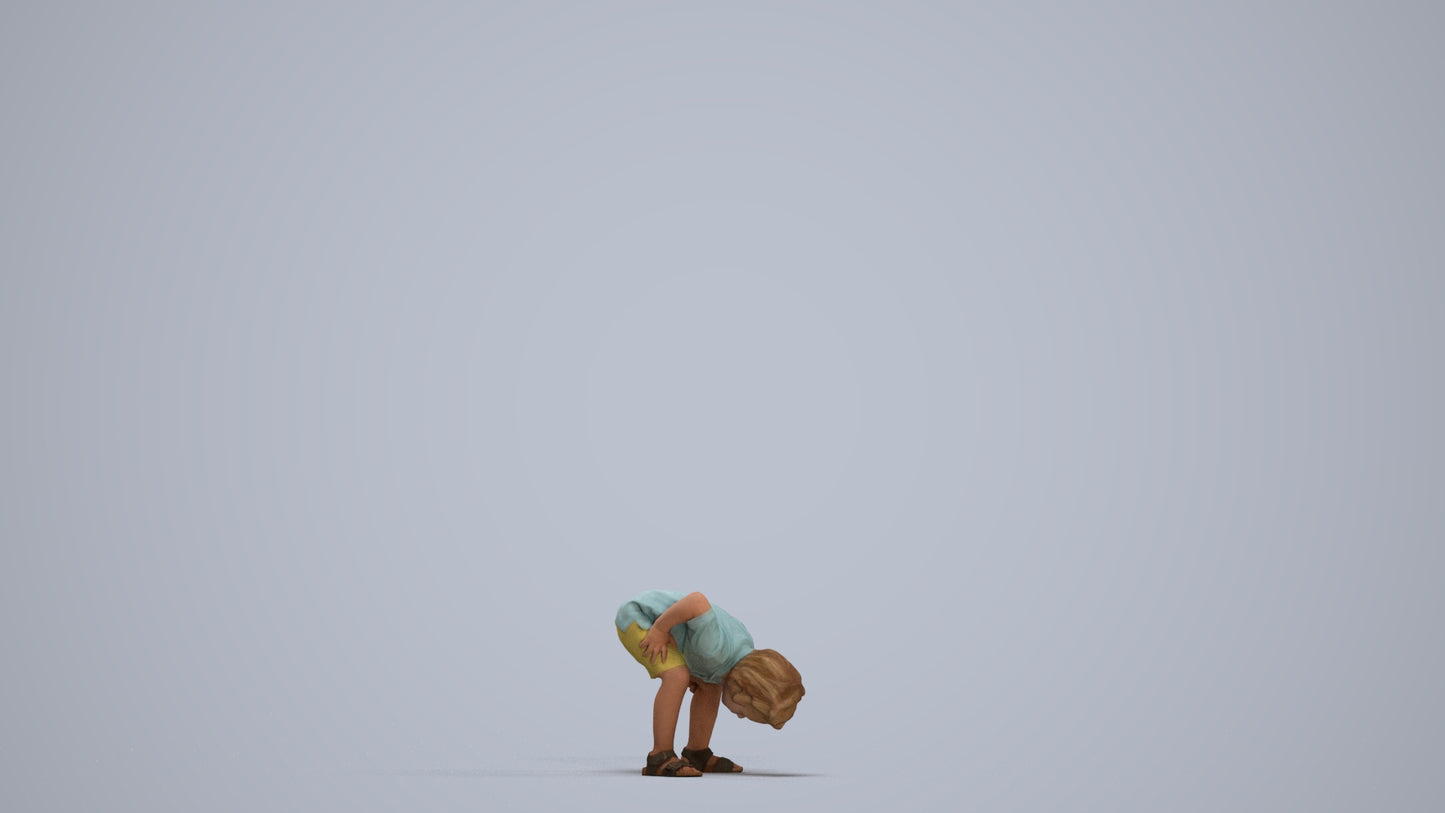 photogrammetry 3D boy casual kids, realistic human model archviz FBX, standing pose render
