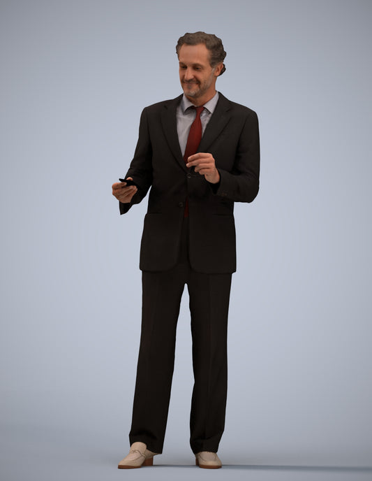 realistic 3D people man business, render-ready for V-Ray and Corona, FBX OBJ