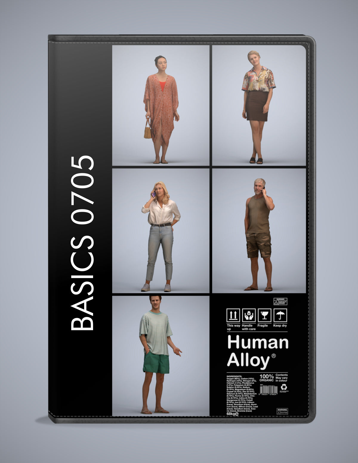 5x realistic 3D people standing pack, scanned archviz collection for Blender and 3ds Max