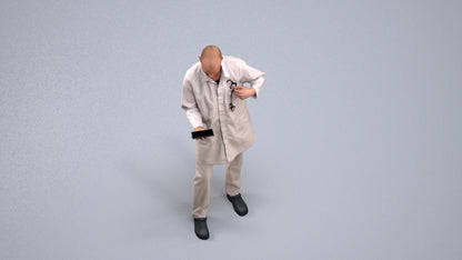 photogrammetry 3D man medical, realistic human model archviz FBX, back view render
