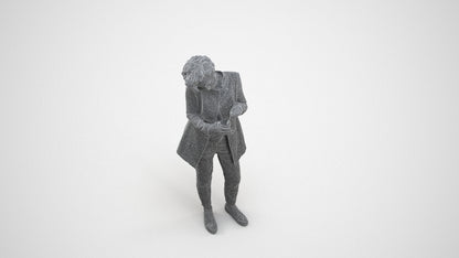 scanned 3D woman business standing, photogrammetry people for Enscape and V-Ray, wireframe three-quarter view